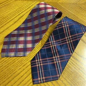 Umberto Frasi/Merona Plaid Tie Bundle | 100% Silk